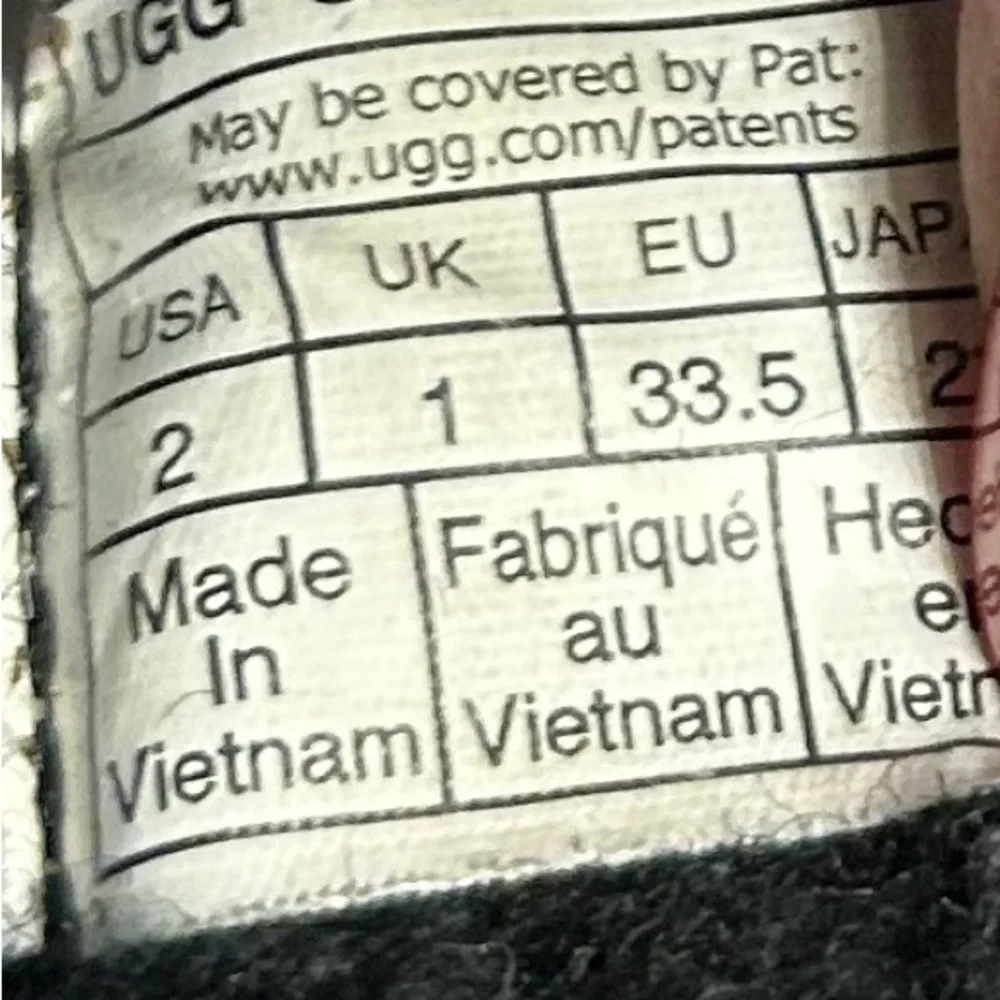 Authentic Kids’ Tasman UGG Black Suede Slip-Ons with Embroidered Trim - Picture 8 of 10